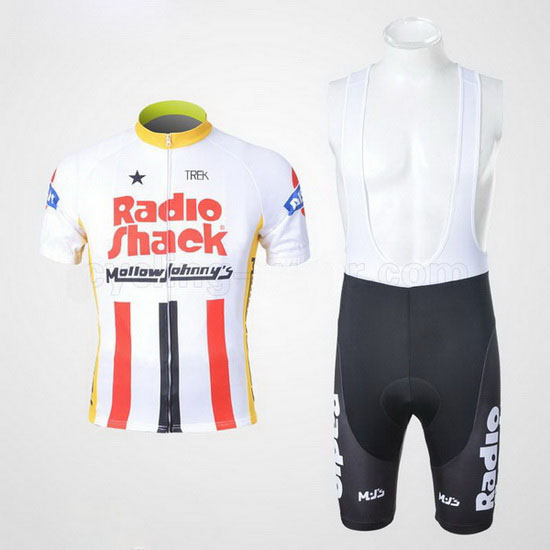 2011 Maillot Radioshack Tirantes Mangas Cortas Amarillo Y Blanco